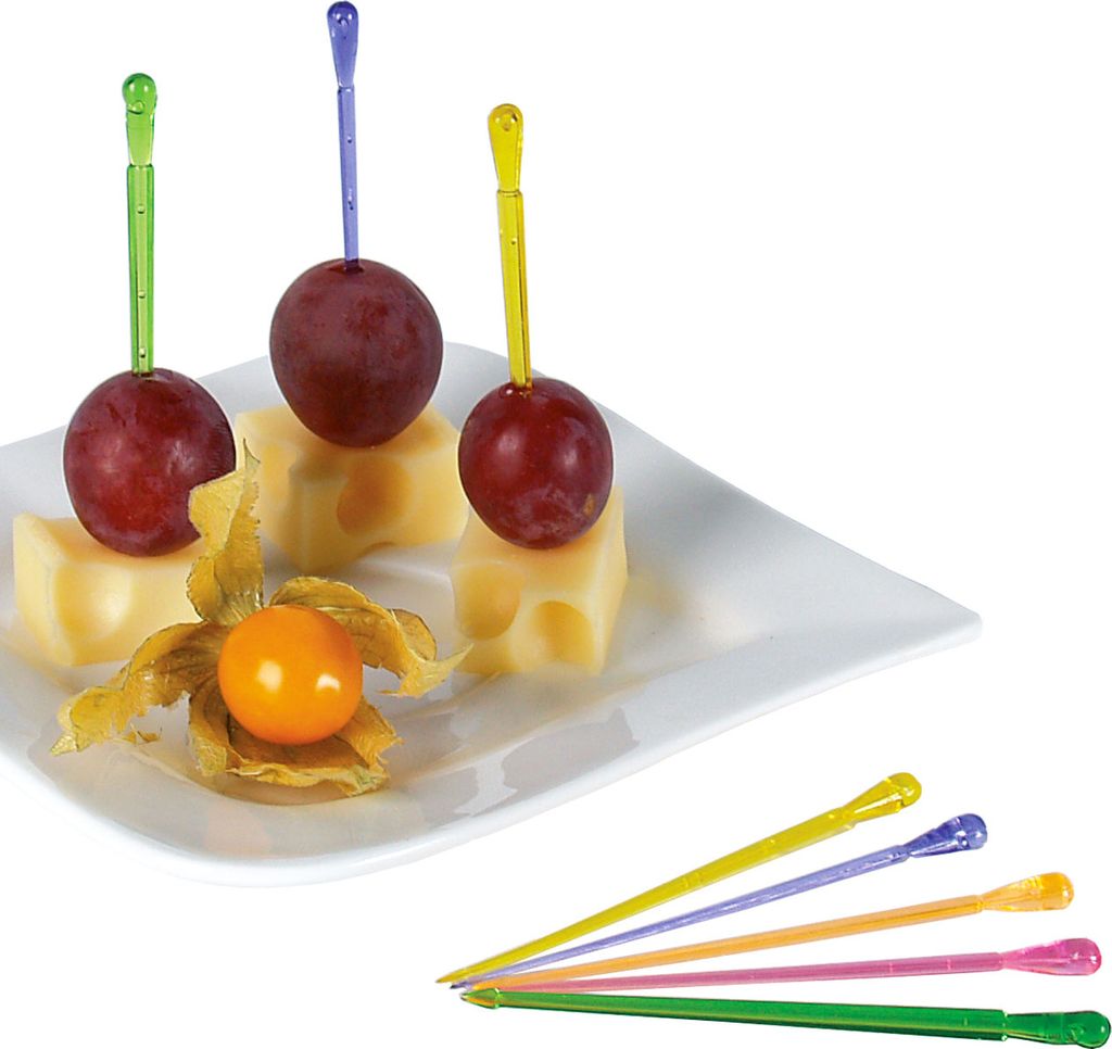 Partypicker, Kunststoff, 8,5 cm, mehrfarbig (50er Pack)