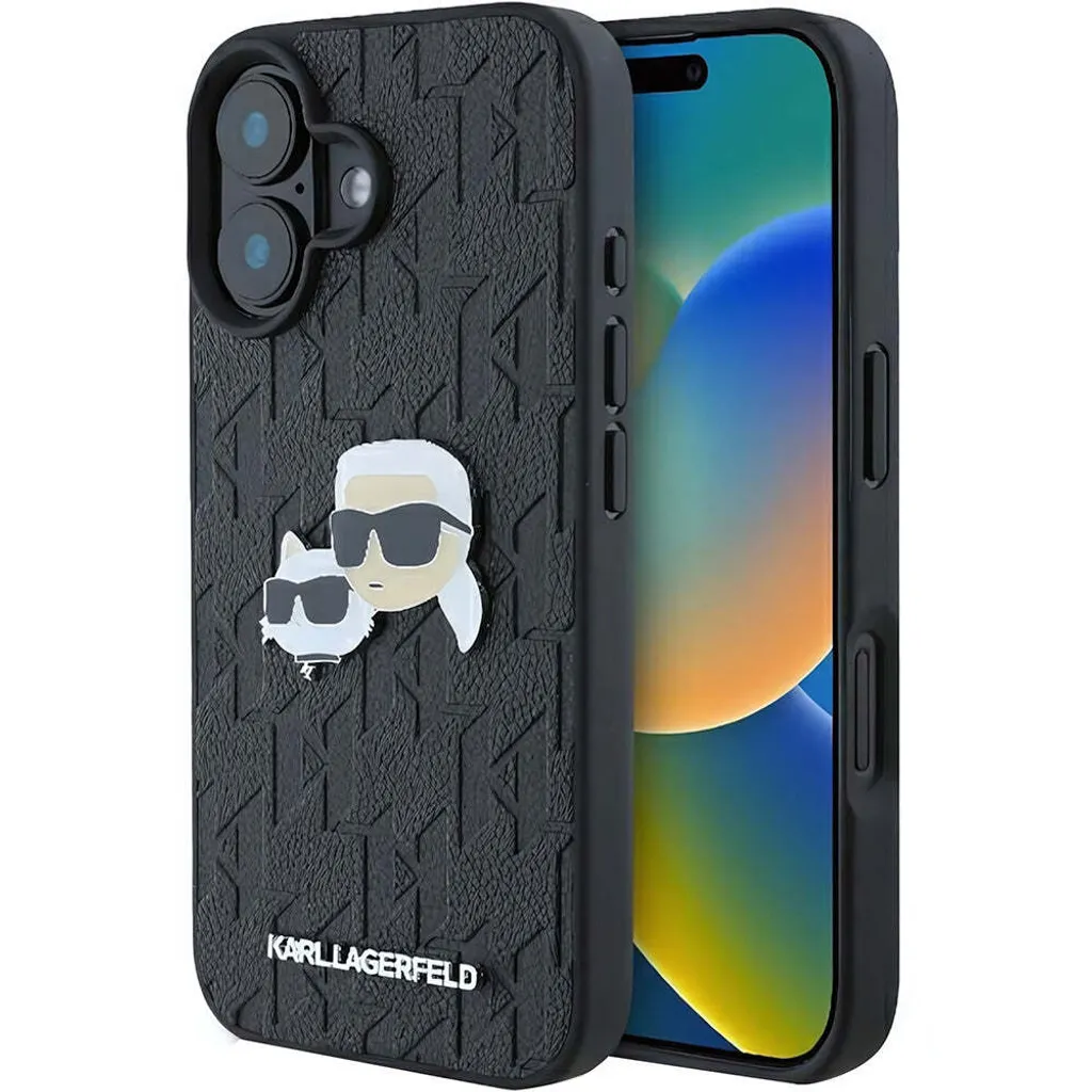 Custodia Protettiva iPhone 16 Karl Lagerfeld Hardcase Black KLHCP16S