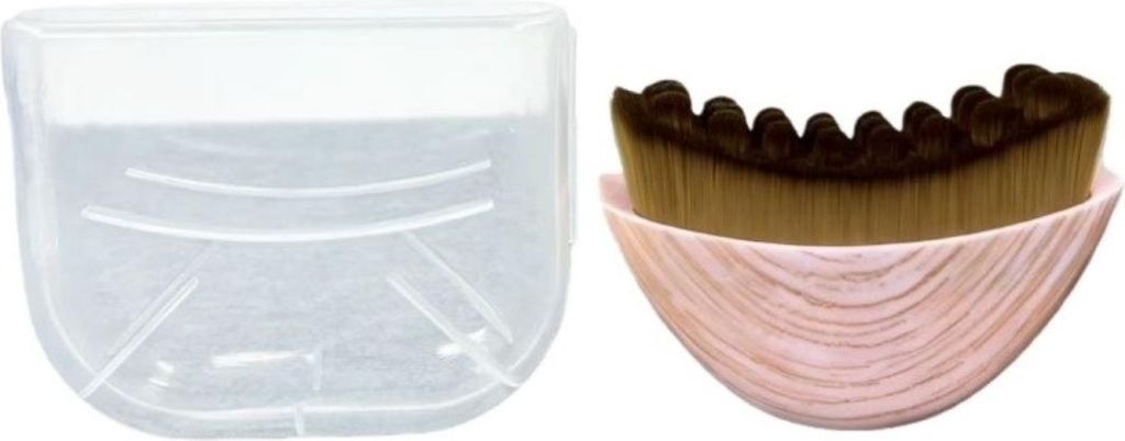 INF Lymphdrainage Gesichts-Bürste mit Hülle 2-teilig Nylon 8.8cm Rosa