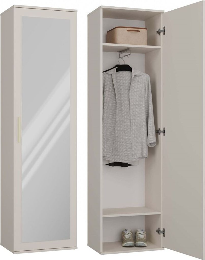 Garderobenschrank Uwe mit Spiegel in Kaschmir