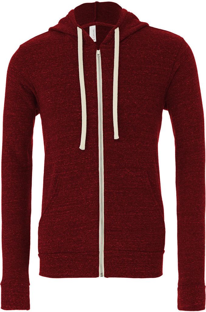 Canvas 3909 | Uni Triblend Full Zip Hoodie / Damen Kapuzenjacke - Farbe: Cardinal Triblend (Heather) - Größe: M