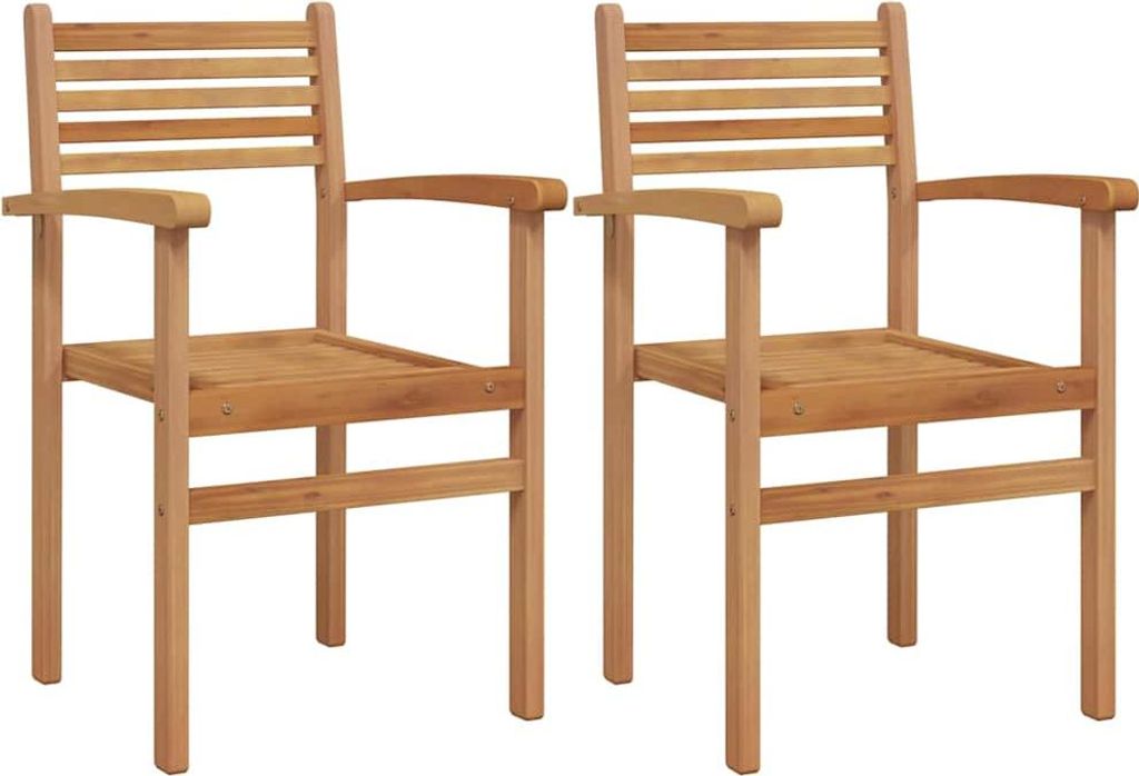 vidaXL Stuhl 2 pcs Braun 56 x 55 x 90,5 cm Massivholz Teak