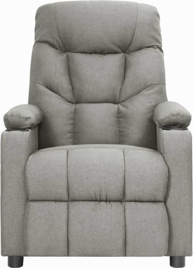 vidaXL Poltrona relax in tessuto grigio chiaro Immagine del prodotto 