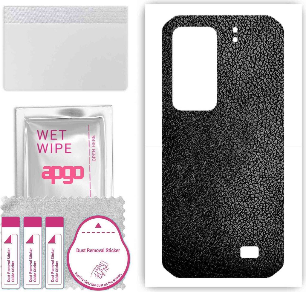 apgo Rückseite Schutzfolie, Skin, kompatibel mit Ulefone Armor 11T, Hinten Displayschutzfolie aus Vinylfolie, kratzfest, einfache Montage - Schwar...