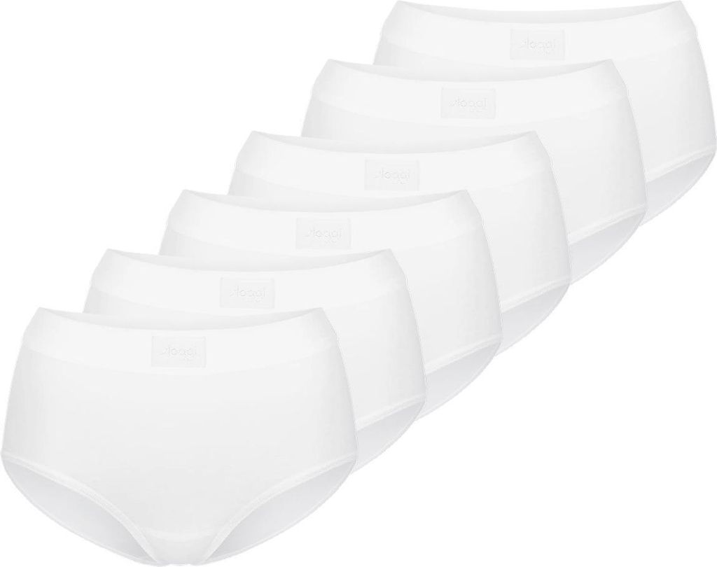 sloggi 6er Pack Double Comfort T Maxi Slip Maxi Slip mit tief geschnittenen Seiten, Aus natürlicher Baumwolle, Atmungsaktiv
