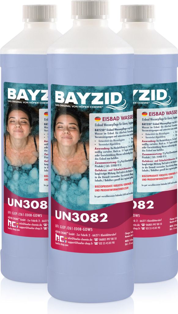 3x1 L BAYZID Eisbad Wasserpflege Chlorfrei
