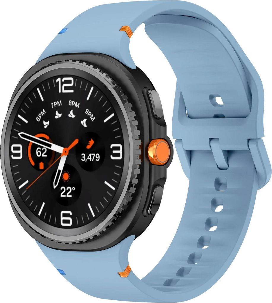 Strap-it Silikonband mit Schnallenverschluss - passend für Samsung Galaxy Watch 8 - 40mm / Galaxy Watch 8 - 44mm / Galaxy Watch 8 Classic (blau)