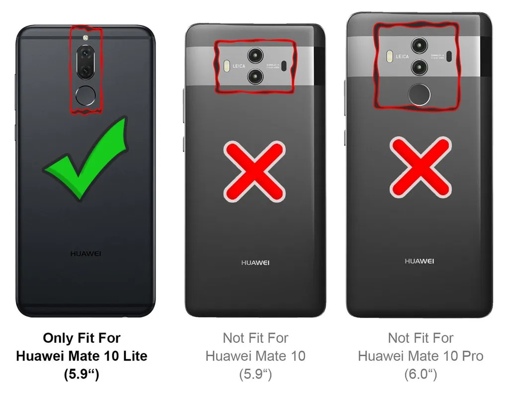 KANVOOS Cover per Huawei Mate 10 Lite, Custodia a Libro in Pelle PU con Silicone TPU, Antiurto Flip Caso Portafoglio (Verde
