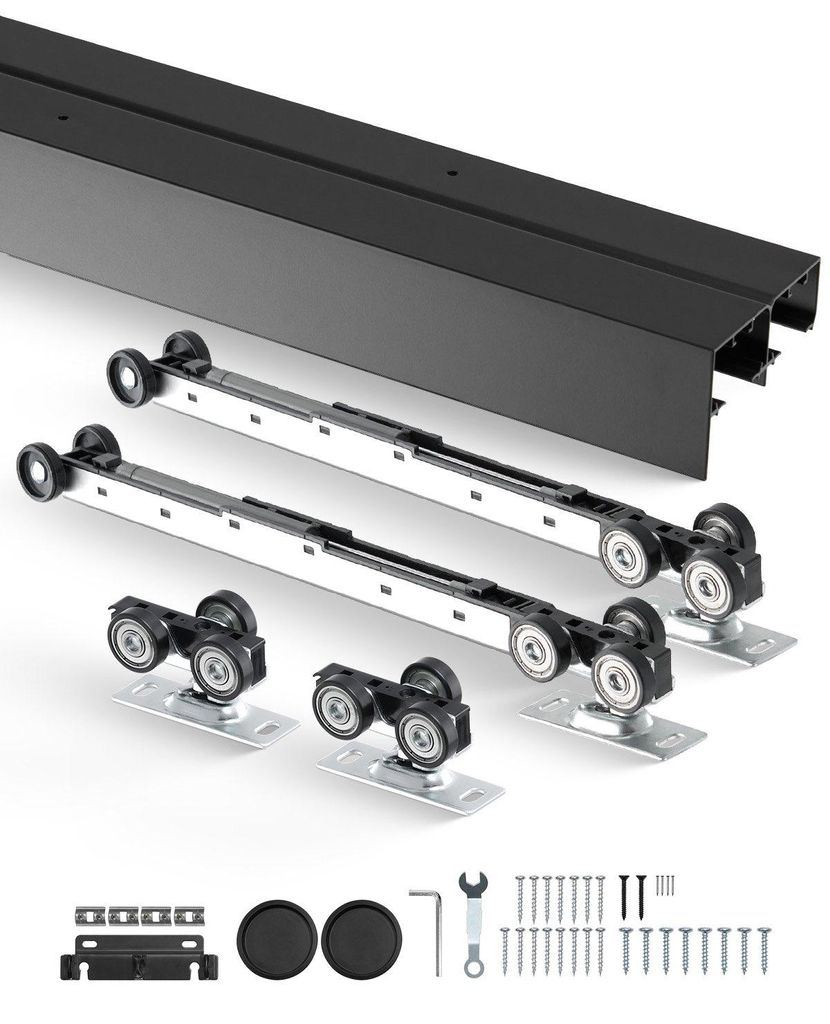 VEVOR Schuifdeuraccessoires, railsysteem 2438 mm, dubbele Productafbeelding 