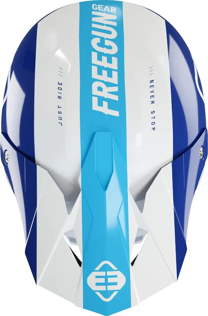Casque Cross Freegun XP4 Attack Orange Bleu - Intérieur Lavable 2XL - 3