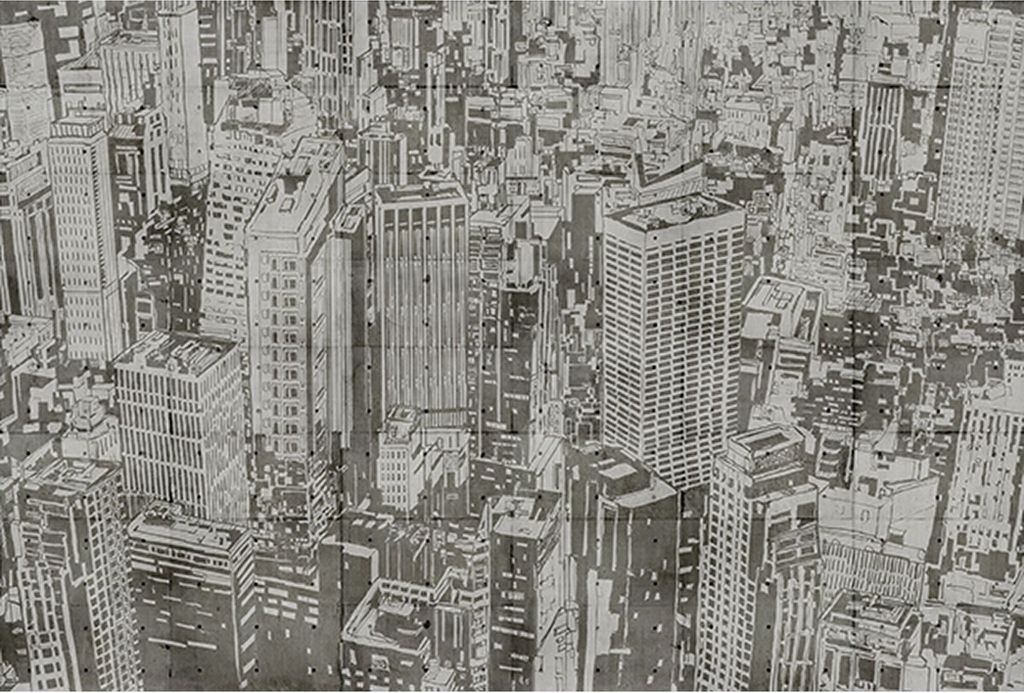 Tadessi Fototapete | Stadt | 4.00 m x 2.70 m | Grau | | Wandbild | Digitaldruck