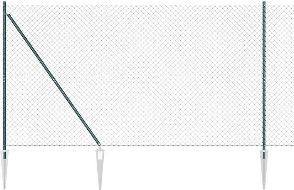vidaXL Zaunpfosten Grün 1,5 x 25 m (60 x 60 mm Maschenweite) Stahl