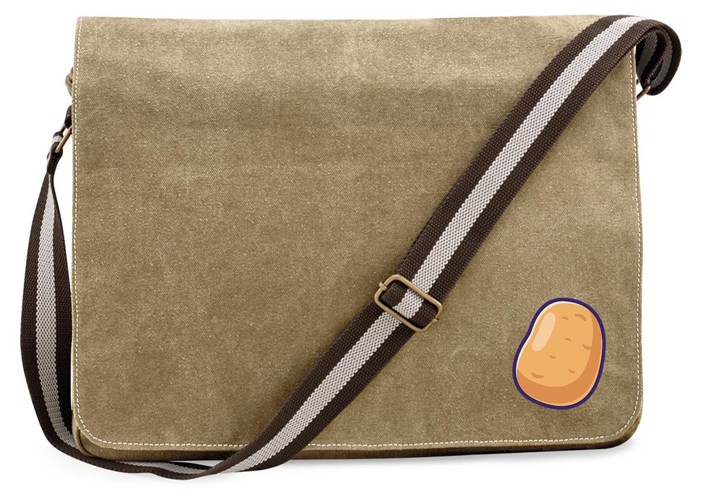 Huuraa Umhängetasche Kartoffel Comic 14 Liter Sahara Canvas Laptoptasche Geschenkidee