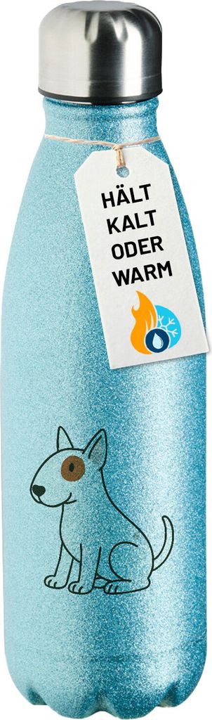 Huuraa Trinkflasche Bullterrier Comic Bulli 500ml Blue Edelstahl Wasserflasche Trinkflasche Geschenkidee