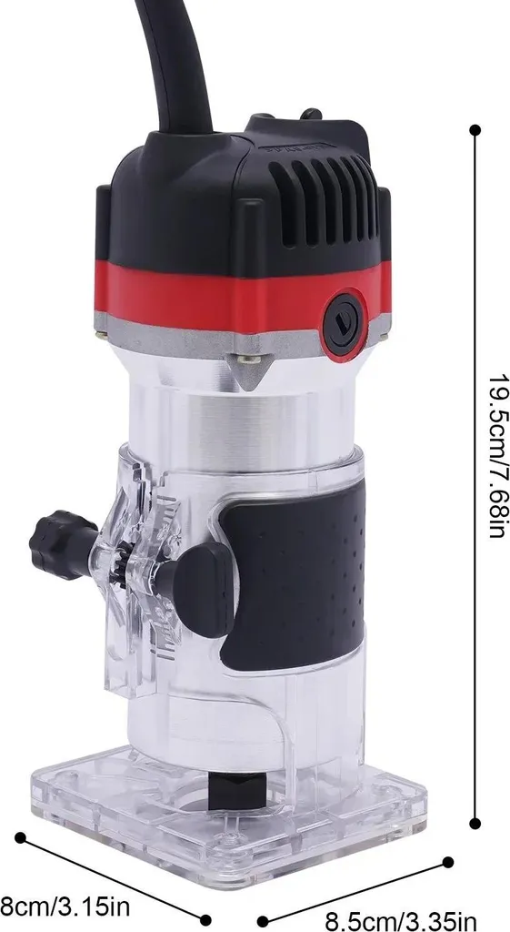 Affleureuse à Bois de Précision avec Base Transparente et Coffret 800W - 5