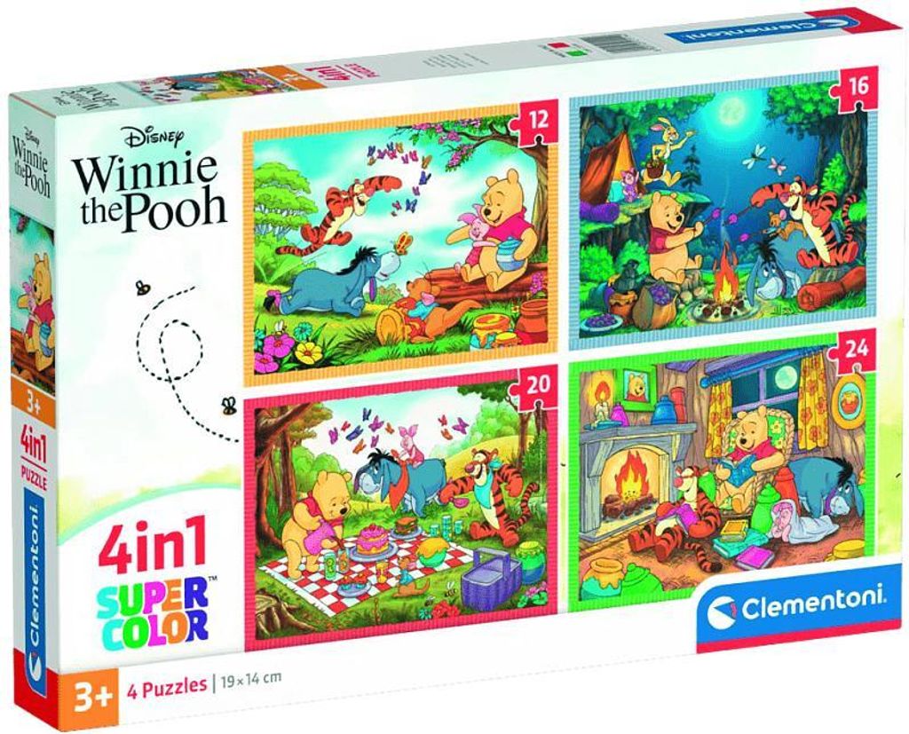 Clementoni - Puzzle 4v1 Disney Medvídek Pú (12+16+20+24 Immagine del prodotto 