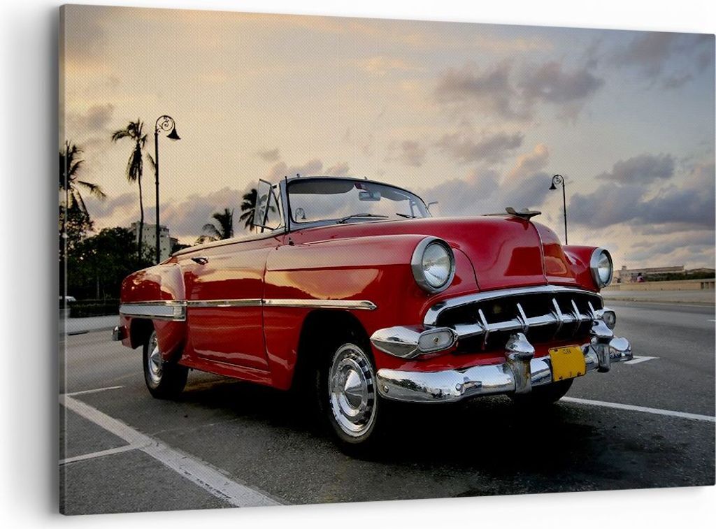 Bild auf Leinwand - Leinwandbild - Auto Kuba Himmel - Produktbild 