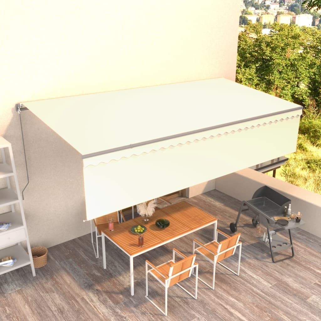 Maison Exclusive - Markise Manuell Einziehbar mit Rollo 6x3 m Creme