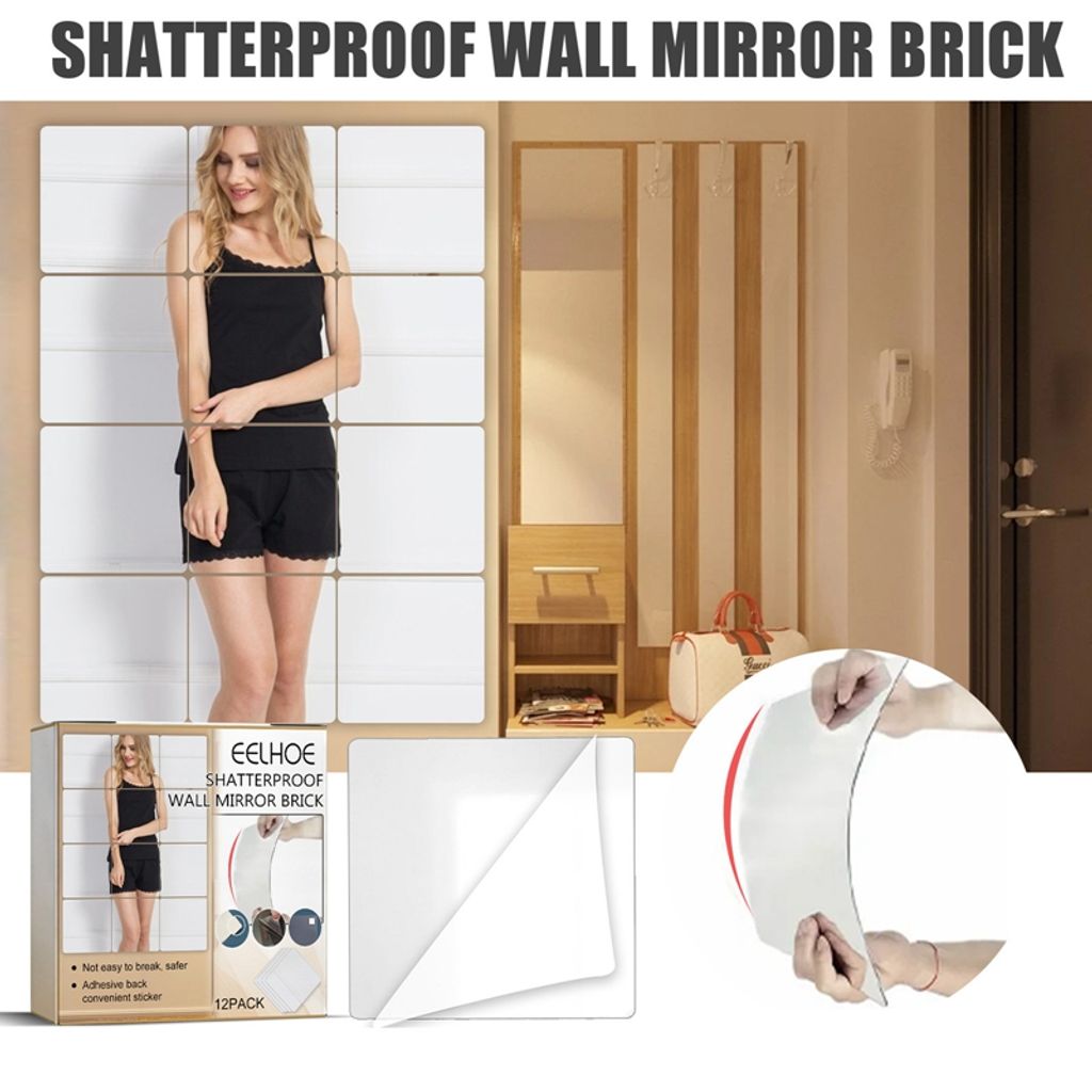 5Stk Acryl Spiegel Streifen Selbstklebende Streifen Fliesen Wand