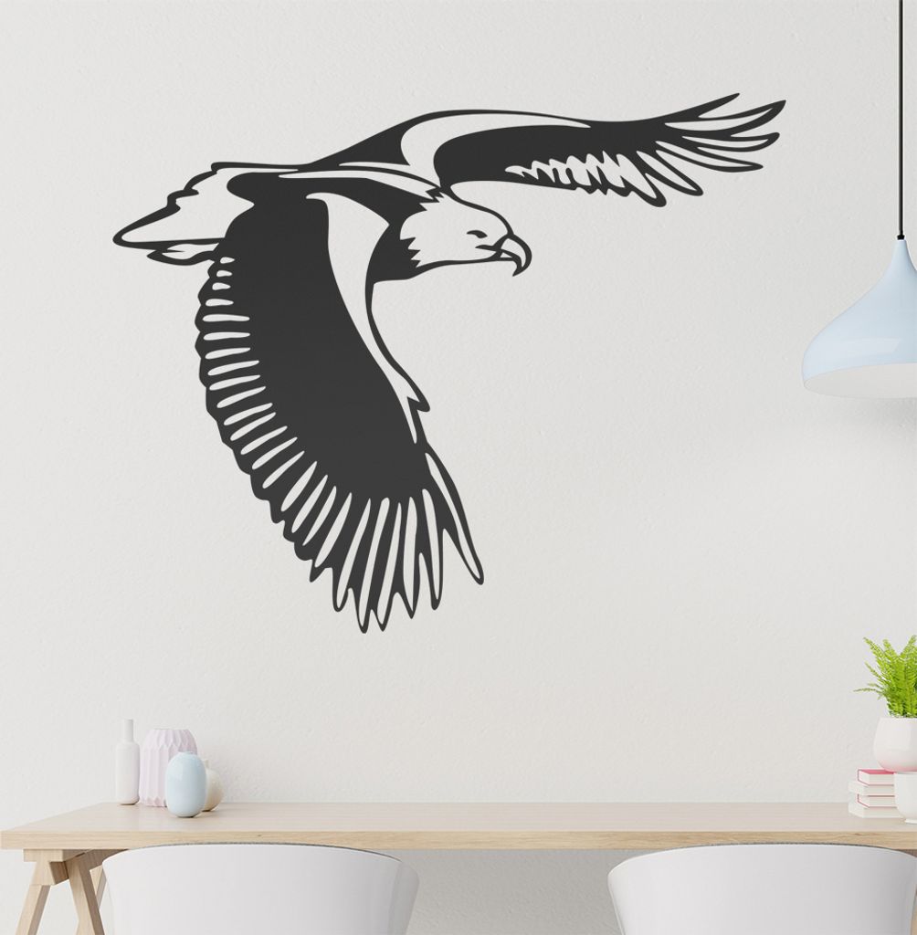 Adler Wandtattoo in 6 Größen - Wandaufkleber Wall Sticker - Dekoration, Küche, Wohnzimmer, Schlafzimmer, Badezimmer