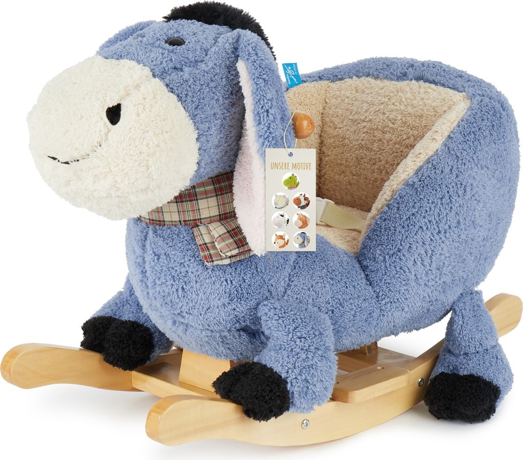 Bieco Plüsch Schaukeltier Esel | Kinder Schaukelstuhl mit Produktbild 1