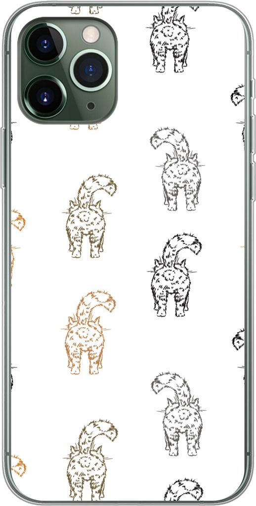 MuchoWow Handyhülle Schutzhülle Hülle für Telefoonhoesje iPhone 11 Pro Muster - Kätzchen - Katze - Pastell - Mädchen - Kinder - Kind Siliko...
