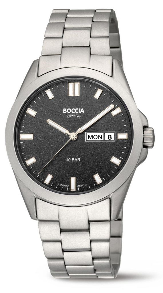 Orologio da uomo con quadrante nero - Modello Boccia: Immagine del prodotto 