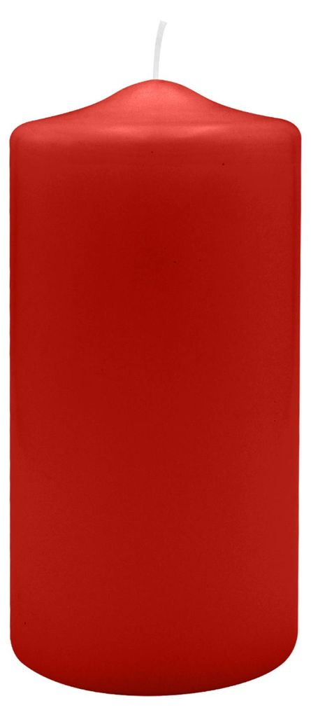Spitzkopf Stumpen Kerzen Weihnachtsrot 20 x Ø 10 cm, 6 Stück