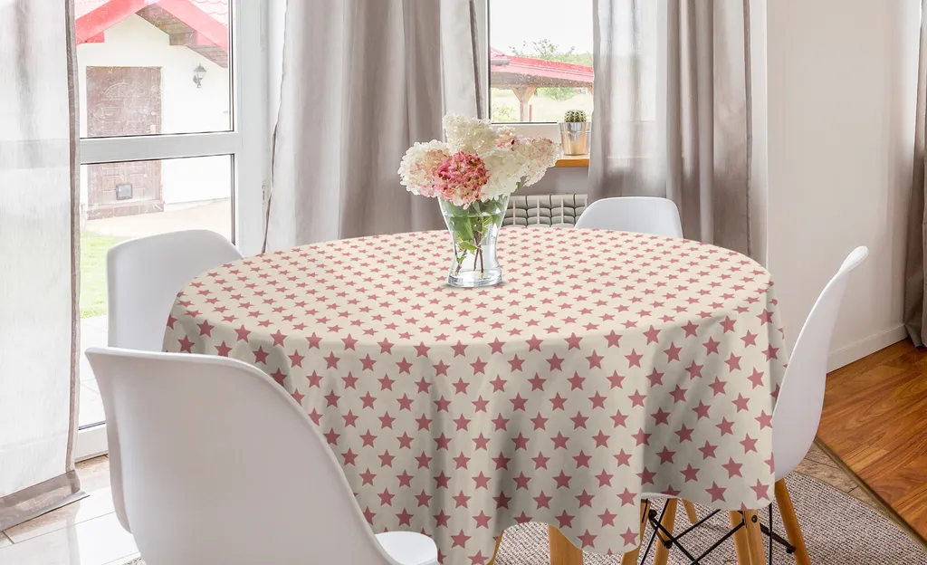 Tovaglia Circolare 150 cm Stelle Pastello ABAKUHAUS Rose Champagne