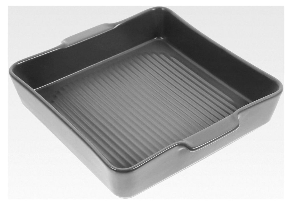 Keramik Backform mit Griffen, hitzebeständiges Backblech in Grau, spülmaschinenfest, mikrowellengeeignet, antihaftbeschichtet für Ofen und Grill