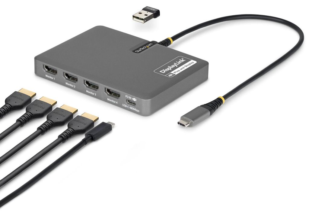 StarTech.com USB-C Docking Station HDMI 4x USB 3.2 Gen 1 140W Grau