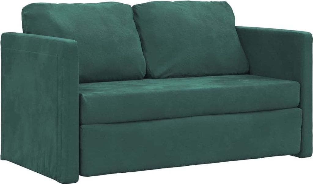 vidaXL Bodensofa mit Schlaffunktion Dunkelgrün 122x204x55 Produktbild 