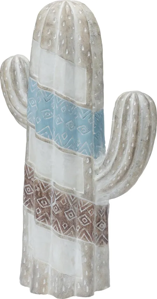 Décoration cactus gris 49cm | Statue moderne en résine pour salon