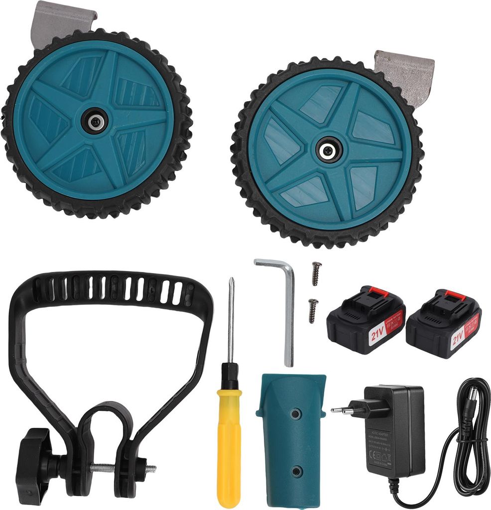 Akku-Schneeschaufel-Set, elektrisch, für den Haushalt, klein, tragbar, 6 m Wurfweite, 136 kg/min, mit Rädern, 2 Lithium-Ionen-Akkus, 1 Ladegerät...