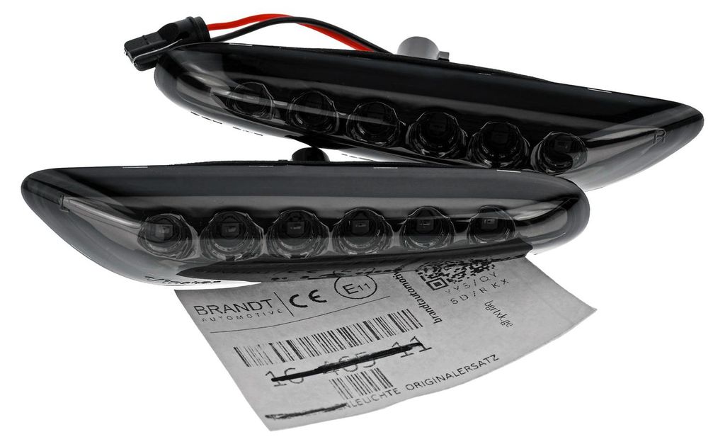 BRANDT Seitenblinker Set LED Blinker + Kabel Schwarz passend für Bmw 1er E81 E87 04-11 E82 E88 07-13 3er E46 01-05 3er E90 E91 E92 E93 05-13 E60 E...