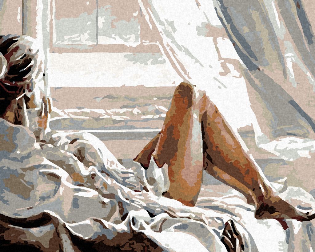 Zuty - Malen nach Zahlen - BLICK AUS DEM FENSTER, 40x50 cm, ohne Keilrahmen