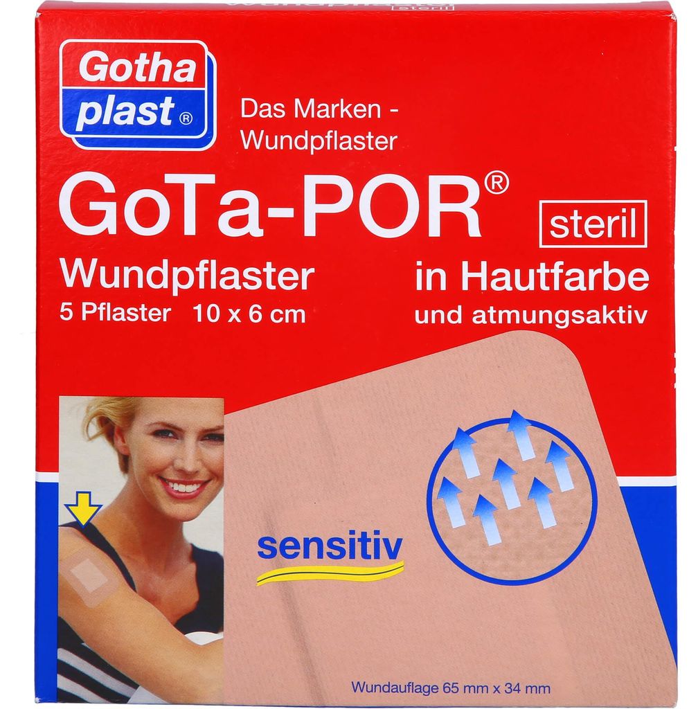 GoTa-POR Wundpflaster steril 100x60mm hautfarben, 5 St PFL