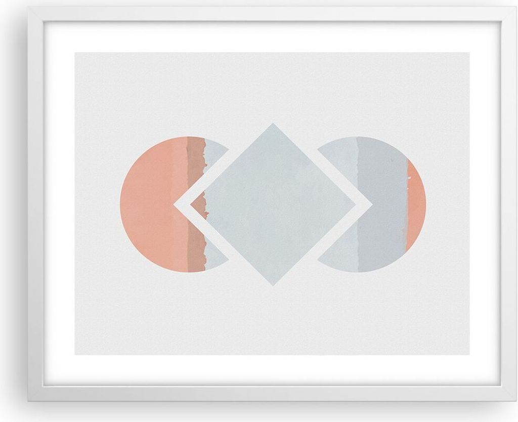 Gerahmtes Poster - Weißer Rahmen - Stück Geometrisch Diamant - 50x40 cm - Wand Bild - Wanddeko - Wandbilder - Kunstposter - Wandposter - Bilderra...