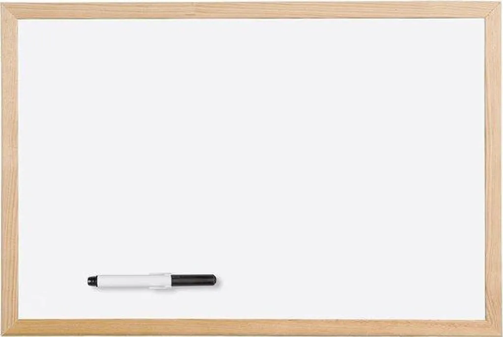 Tableau mémo en bois blanc 60x40 cm effaçable pour cuisine et commerce
