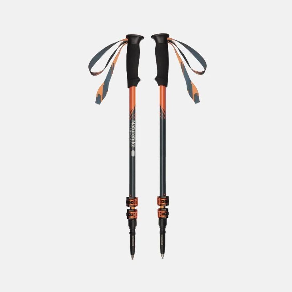 Light Trail 3EXT Trekkingstock - Ultraleichter Wanderstock - Carbonfaser-Schaft - 3-teilig - Verstellbar 62-135 cm - Externer Aluminiumverschluss -...
