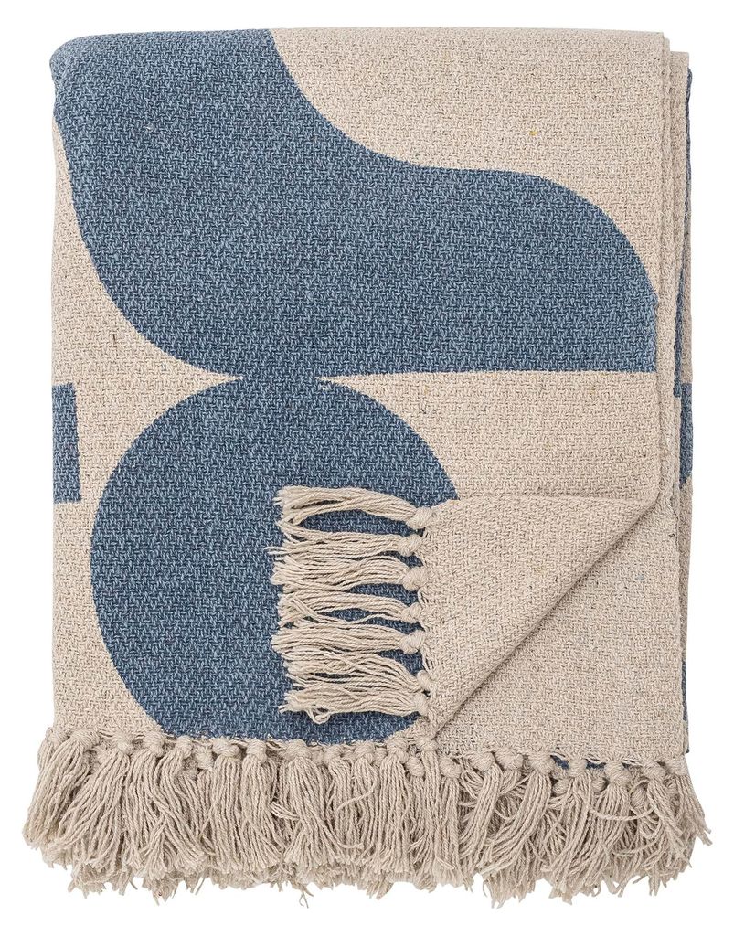 Agno Decke, Blue, Recycelte Baumwolle Produktbild 