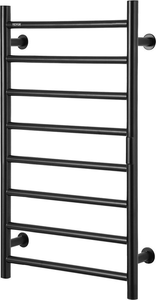 8-fach Handtuchwärmer Wandmontierter beheizter Handtuchhalter für Badezimmer Schwarz