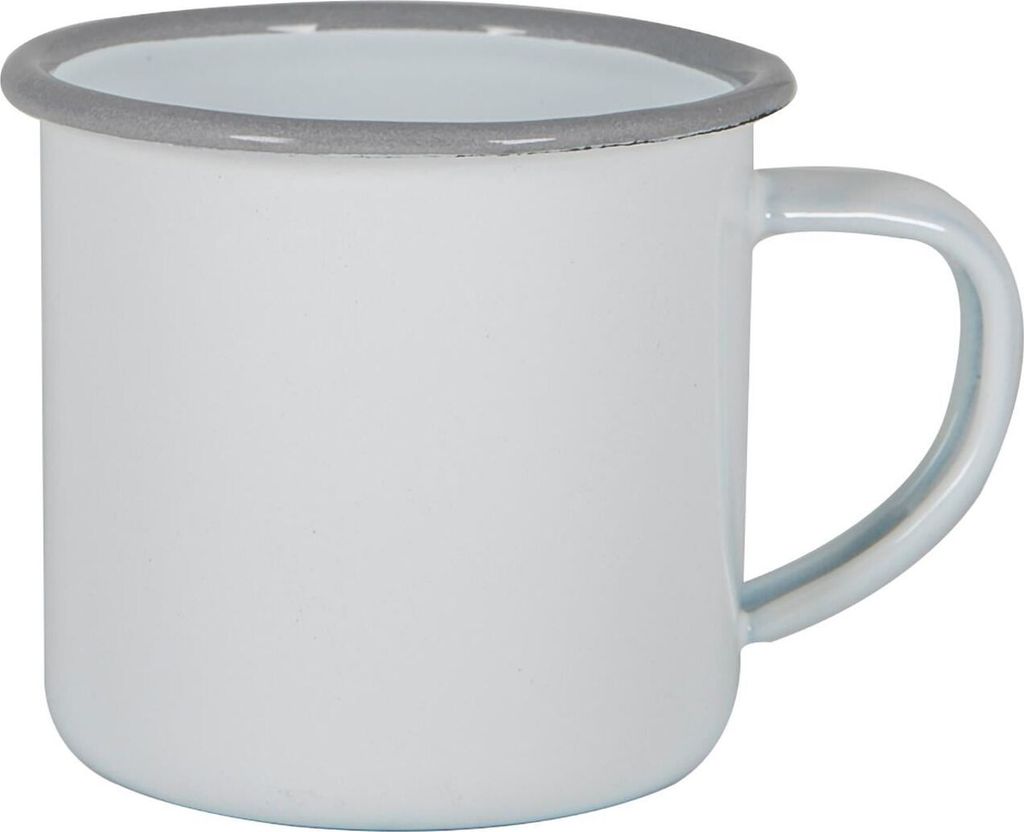 Argon Ta Weiße Emaille-Espressotasse – 130 ml – Grau