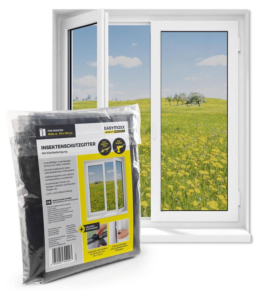 EASYmaxx Fliegengitter für Fenster mit Klettverschluss | Produktbild 
