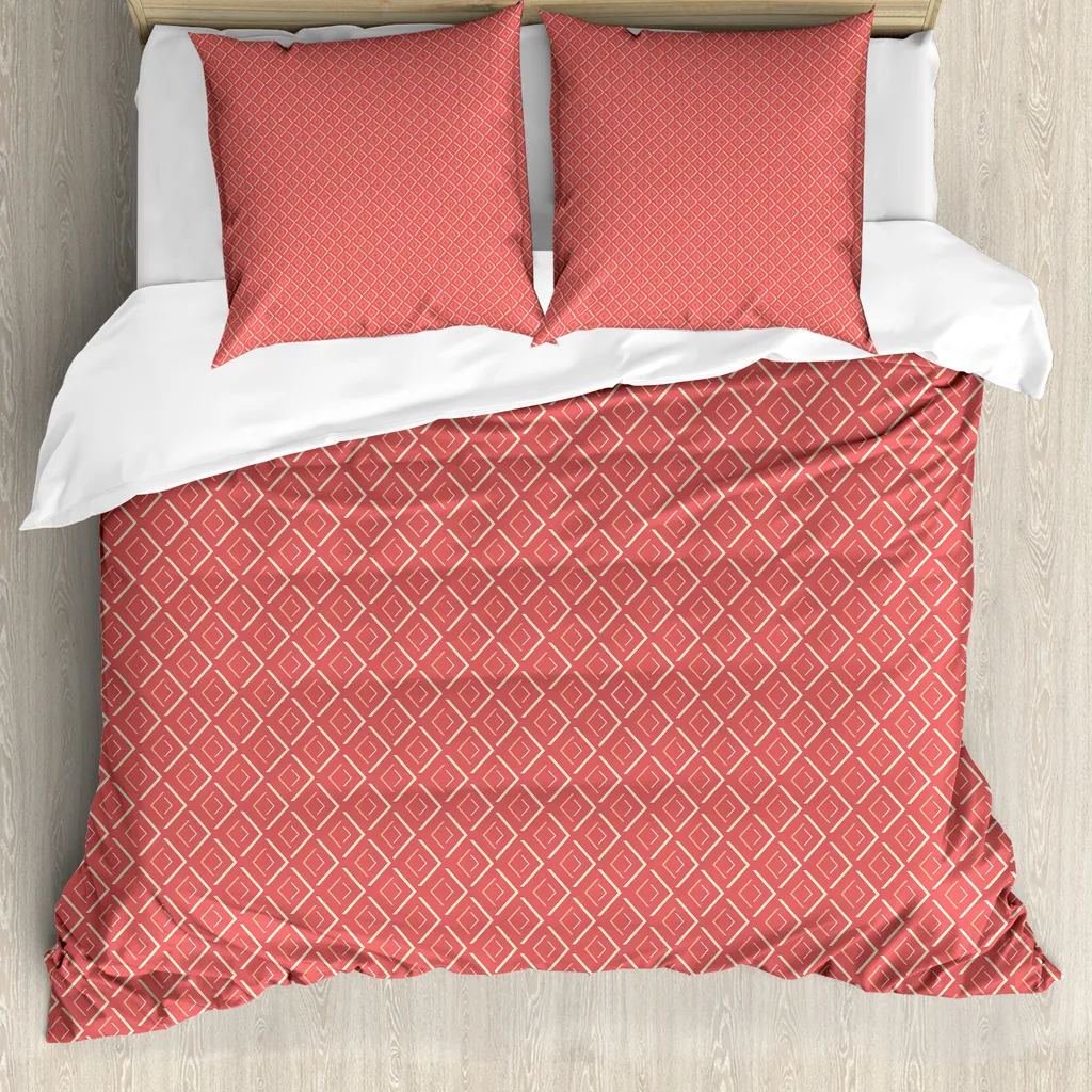 Set Letto ABAKUHAUS Chevron Salmone 155x220: Design Moderno e Comfort