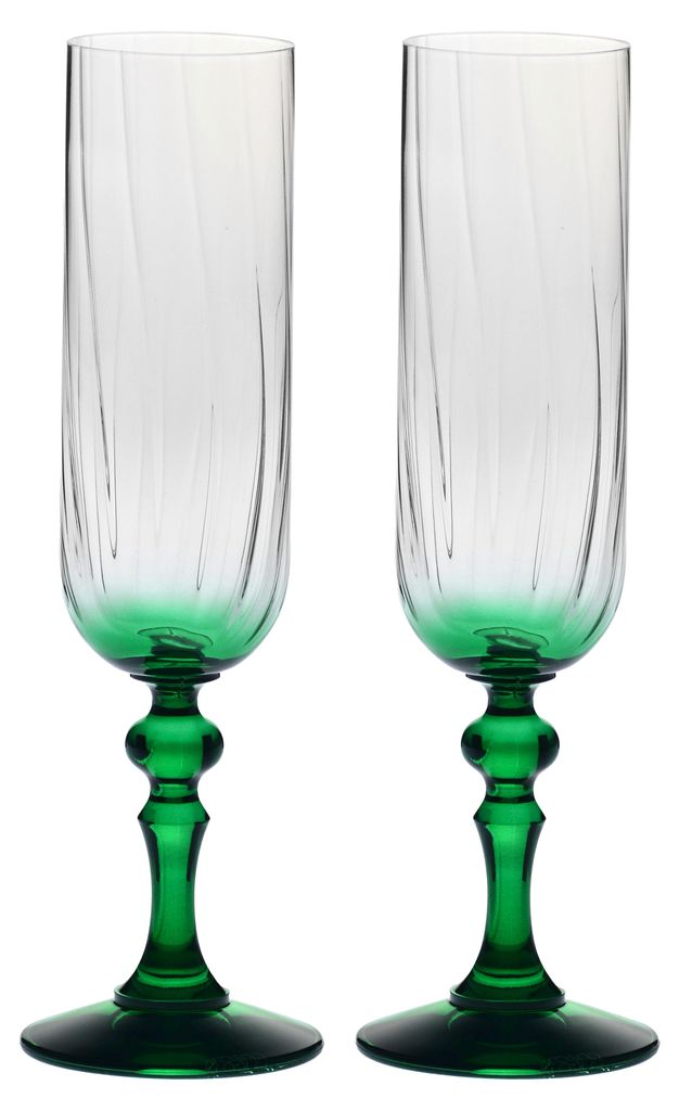 KROSNO Bubble Grüne Sektgläser, 2-er Set, 200 ml