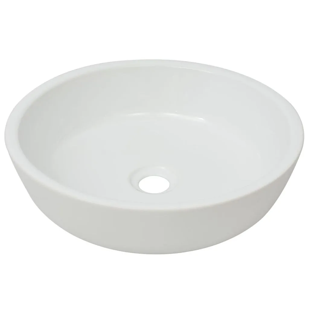 Lavabo Rotondo in Ceramica Bianca 42x12 cm vidaXL | Offerta Online