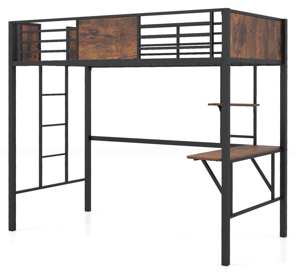 Łóżko piętrowe COSTWAY o wymiarach 90x200 cm z biurkiem i Zdjęcie produktu 