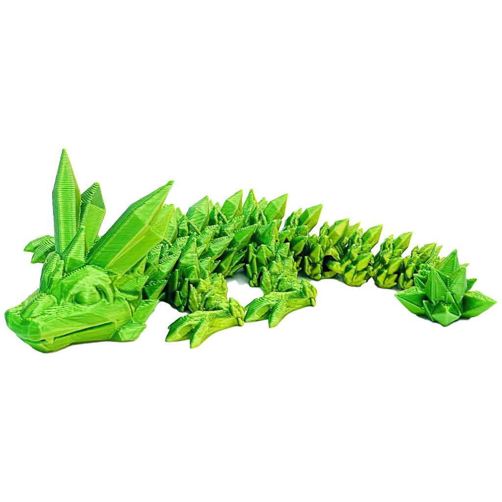 3D-gedruckter Drache, 15 cm großes 3D-Dekompressionsdrachenspielzeug, geeignet für Home-Office-Auto-Desktop-Dekorationsspielzeug (grün)
