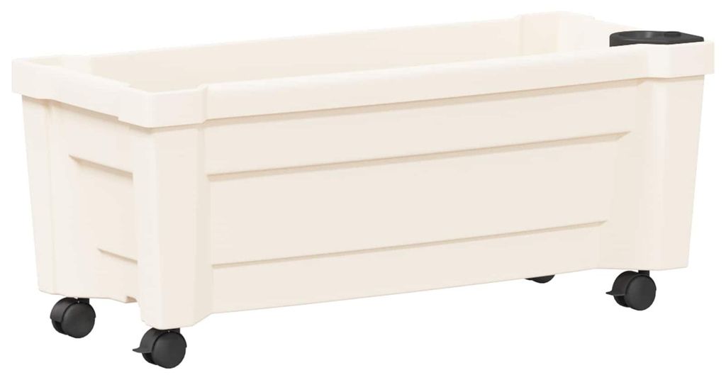 vidaXL Calypso Blumentopf mit Rädern Weiß 79 x 35 x 33 cm PP